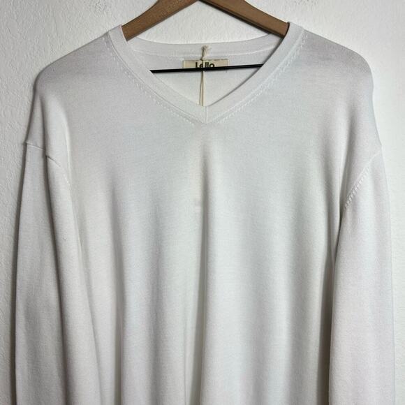 LELLO XXXL V-NECK LONG SLEEVE WHITE MEN SWEATER BRAND NEW WITH TAGS - Picture 7 of 7